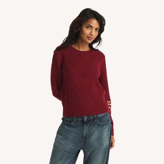Nautica Cable Crewneck Sweater