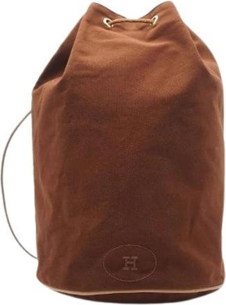 Herm&egrave;s Pre-owned Polochon Mimile GM Bucket Bag - Dames - Vintage Tas - Bruin - ONE Size - Katoen - Vintage