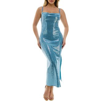 Bebe Sequin Gown in Blue at Nordstrom Rack, Size X-Small