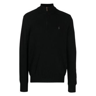 Polo Ralph Lauren Ls Half Zip Pp Long Sleeve - Heren - Vesten met rits - Zwart - M - Wol - Hoodies & sweatvesten