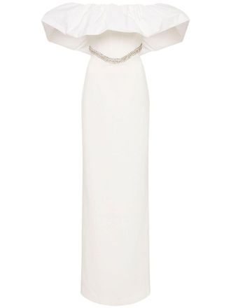 Rebecca Vallance Alpine ruffle-detail gown - White