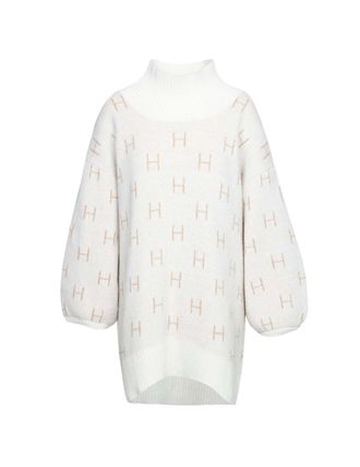 H&eacute;st Strickpullover H&Eacute;ST H&Eacute;ST Pullover FAM Sweater Long, Damen, Gr. L-XL, weiss (wei&szlig;), Obermaterial: 49% Nylon NY. 35% Wolle mw. 13% Wolle WO. 3% Elasthan