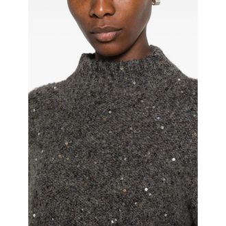 PANICALE Sequin-Embellished Alpaca Sweater - Gray