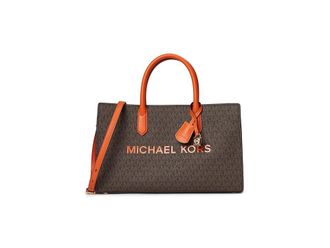 Michael Kors Scarlett Medium East West Satchel Satchel Womens Handbags Orange Punch, Polyester