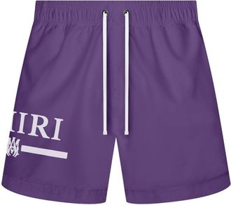 Amiri Bar logo-print swimming trunks - men - Elastane/Cotton/Polyester - XXXL - Purple