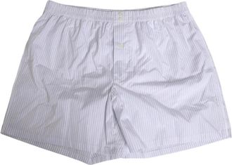 Dolce & Gabbana Gestreepte knoopsluiting zwemshorts - Heren - Strandmode - Wit - M - Wol - Badmode