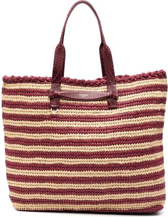 Dolce & Gabbana Striped Raffia Tote Bag - Mens - Raffia/Calf Leather/Viscose