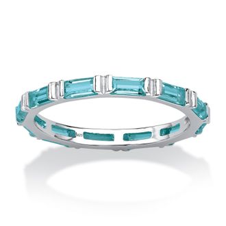 Palm Beach Jewelry Birthstone.925 Sterling Silver Eternity Band