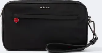 Kiton Leather-trimmed toiletry bag