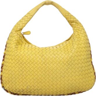 Bottega Veneta Intrecciato Yellow Leather Shoulder Bag (Pre-Owned)