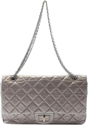 Chanel 2012-2013 Maxi Aged Calfskin Reissue 2.55 Double Flap Bag shoulder bag - Argento
