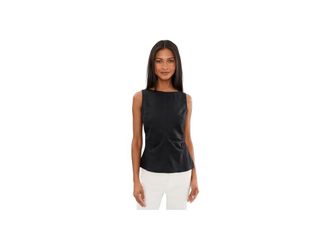 Madewell New Boatneck Side Cinch Shell - Estero L Womens Clothing Jet Black : 14, Linen