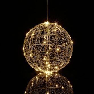 Relaxdays Relaxdays LED Light Sphere, Decorative Window Ornament, Autumn, Hang Up Christmas Decor, Battery Powered, &Oslash; 25cm, Silver