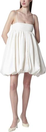 Rotate Rotate Birger Christensen, Kleedjes, Dames, Wit, XS, Polyester, Pliss&eacute; Midi Jurk met Bandjes