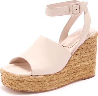 Paloma Barcel&oacute; Raffia Sleehak Sandalen met Zijden Detail - Dames - Sleehakken - Roze - 36 EU - Schoenen