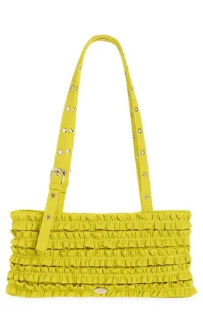 Damson Madder Sophia Ruffle Shoulder Bag in Chartreuse at Nordstrom
