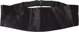 Dolce & Gabbana Mens Black Silk Dotted Waist Tuxedo Belt Cummerbund