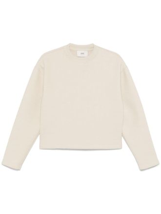 Ami crew-neck sweater - women - Wool/Cotton/Viscose/Elastane - L - Neutrals