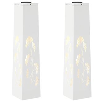vidaXL Luz De Camino Led Solar 2 Pcs Acero Laminado En Fr&iacute;o Vidaxl