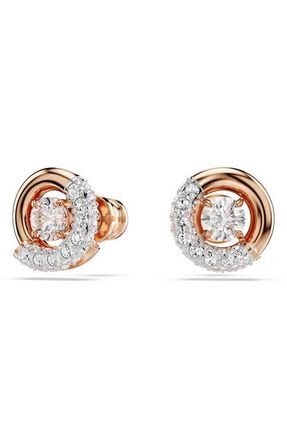 Swarovski Dextera Dancing Crystal Stud Earrings in Rose Gold at Nordstrom