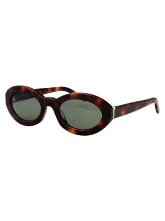 Saint Laurent SLM136 Oval Acetate Sunglasses - Brown