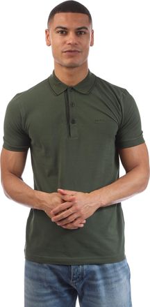 HUGO BOSS Mens Boss Paule 4 Tonal Logo Polo Shirt in Green