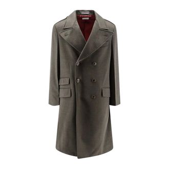 Brunello Cucinelli Double-Breasted Virgin Wool Coat - male - Brunello Cucinelli - Double-Breasted Coats - Brown - 2XL - Coats