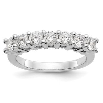 Diamond2Deal 14k White Gold Lab Grown Diamond 7-Stone Wedding Band Ring 3/4Ct Clarity- VS Color- D-E