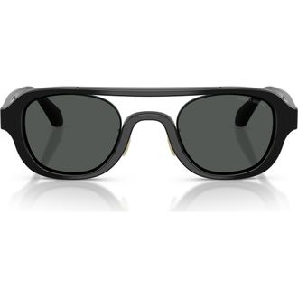 A|X Armani Exchange 48mm Irregular Sunglasses in Black /Dark Grey at Nordstrom