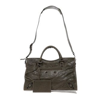 Balenciaga Le City Medium - Dames - Tassen - Groen - Maat: ONE Size Leer