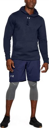 Under Armour Mens Hustle Pull Over Hoodie In Navy