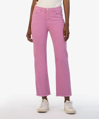 Kut from the Kloth Kelsey High Rise Ankle Flare Jeans In Pink