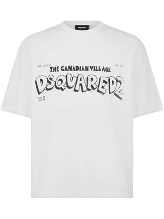 Dsquared2 logo-print cotton T-shirt - men - Cotton - S - White