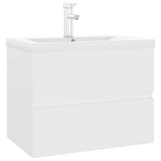 Berkfield Home Sink Cabinet with Built-in Basin White Engineered Wood