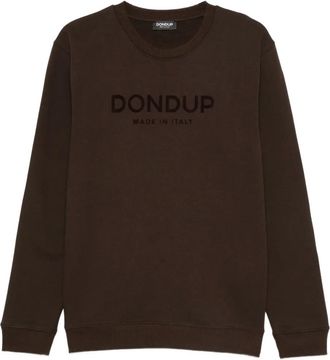 Dondup Felpa con logo floccato - Marrone