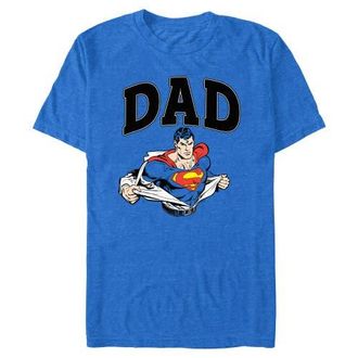 Superman Mens Superman My Super Dad Graphic T-Shirt in Royal Blue Heather at Nordstrom, Size Xxx-Large