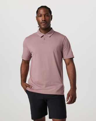 Vuori Clothing Short Sleeve Feather Polo | Zion Rose | Medium