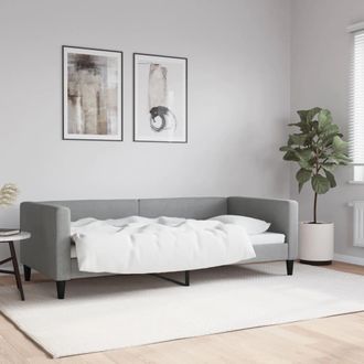vidaXL Sof&aacute; Cama Sin Colch&oacute;n Tela Gris Claro 90x190 Cm Vidaxl