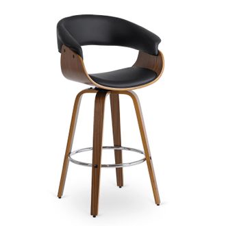 OEM Taburete De Comedor Giratorio De Madera Curvada Jersey Black/walnut Loft