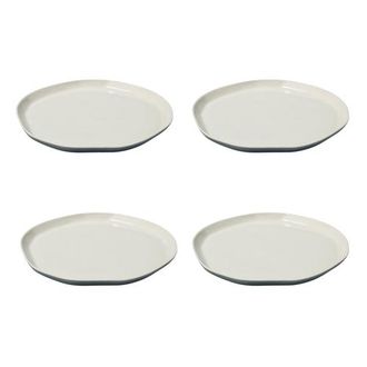 Be Home Tam Stoneware Flat Dinner Plate - Set of 4 in Pearl at Nordstrom
