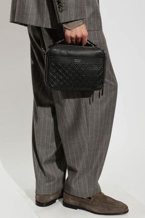 Ferragamo Leather Bag, Mens, Black