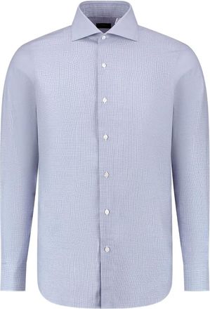 Finamore Camicia Katoen a quadri - Blu