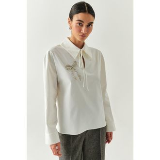 Exquise Bloom Long Sleeve Blouse in Ecru at Nordstrom, Size Xx-Large
