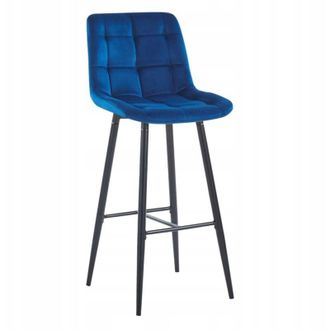 OEM Silla Tapizada De Terciopelo, Azul Sobre Patas Negras