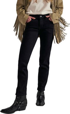 Free People Oracle Slim Straight Leg Jeans in Jet Black at Nordstrom, Size 30