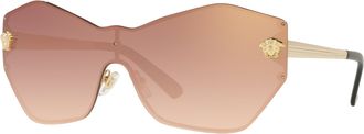 Versace Pink Gradient Mirror Shield Ladies Sunglasses VE2182 12526F 143