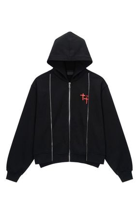 Rta Ren Planetary Layered Zip Graphic Hoodie in Black Planetary at Nordstrom, Size Xxx-Large