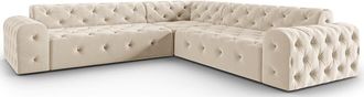BLOOMINGLOFT 5-Sitzer Design Ecksofa Artemis Samtbezug