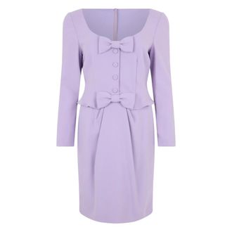 Moschino Party Dresses, female, Purple, Size: 2XS Elegant Dress with Round Neckline