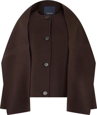Max Mara Smmkate Jas - Dames - Ponchos - Bruin - S - Wol - Jassen